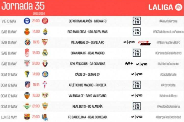 <a href=http://8809.jianzhanzj.com/tag/xijia.html target=_blank class=infotextkey>西甲</a>聯賽第35輪和第36輪比賽時間公布